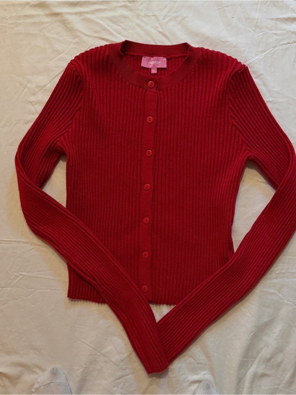 Edikted Red Ribbed Knit Set - Picture 2 of 5